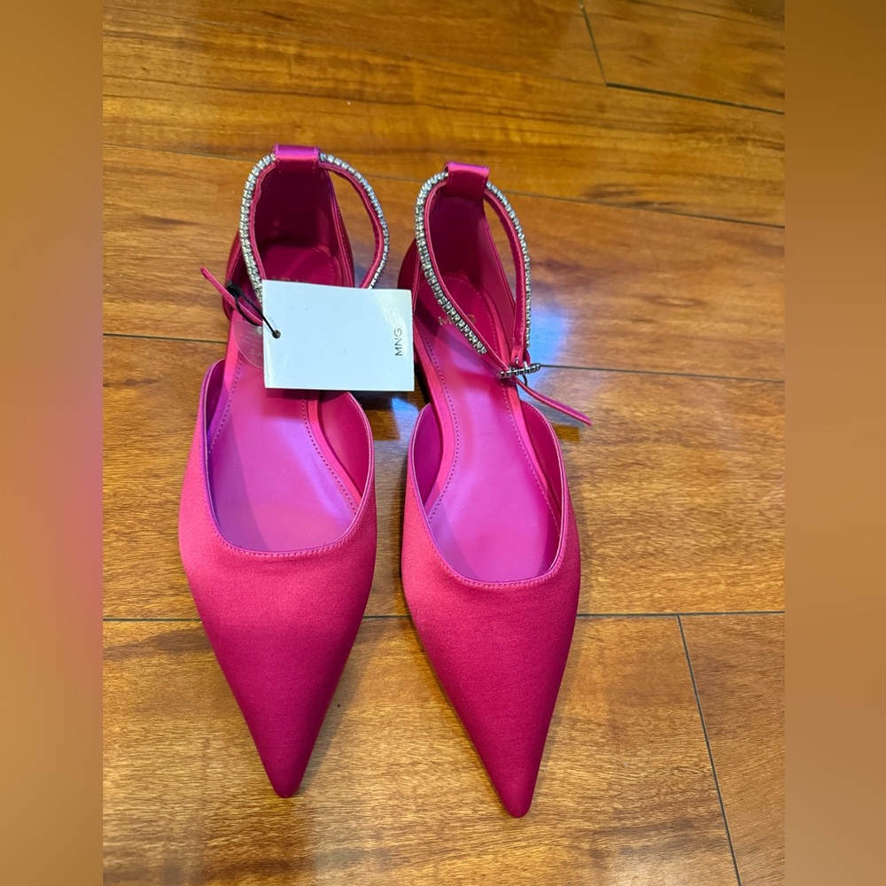 NWT Mango Elegant Pink Satin Women's Shoes size 7/37 - Picture 6 of 8